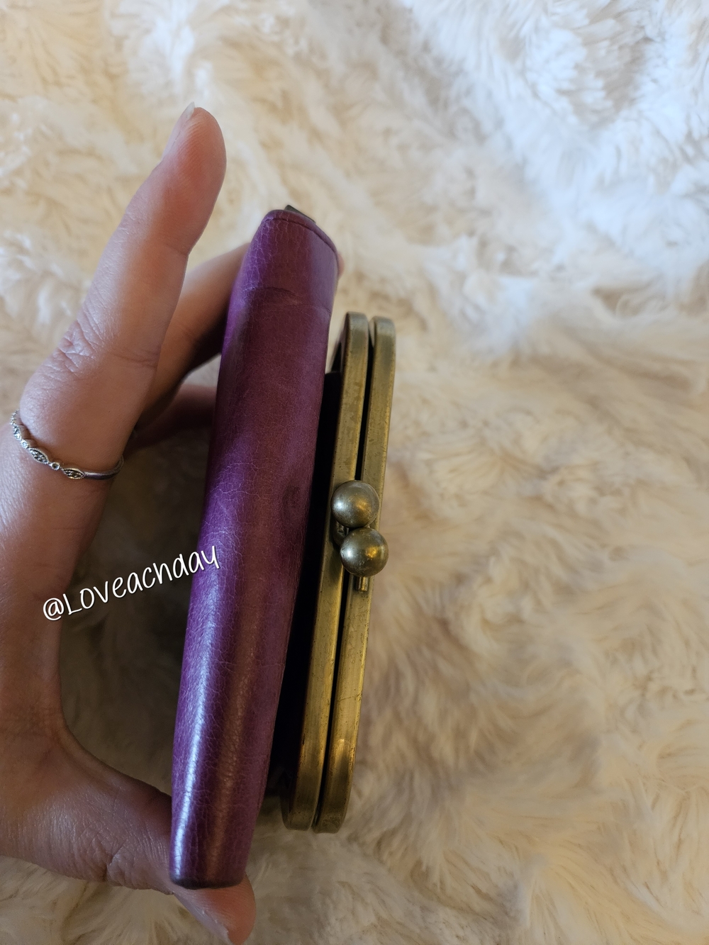SOLD✨️HOBO Robin-Purple Vintage-Style Frame Wallet Clutch - Picture 6 of 6